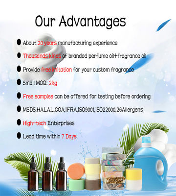 High Quality Perfume Raw Materials Fresh Perfume Oil Fragrance for Detergent Aloe Scented Oil Detergent Fragrance for Clothes